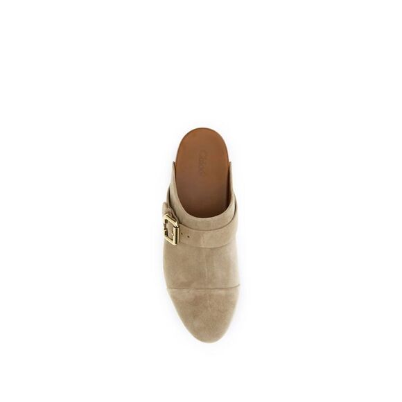 Chloé Beige Calf Leather Bos Taurus Women\'s Clogs